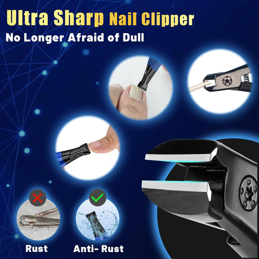 Nail Clippers for Thick Nails, Large Nail Clippers for Men, Senior Toenail Clippers for Thick Nail Strong Nail Clippers for Thick Toenails Non-Slip Finger Nail Clippers Adult