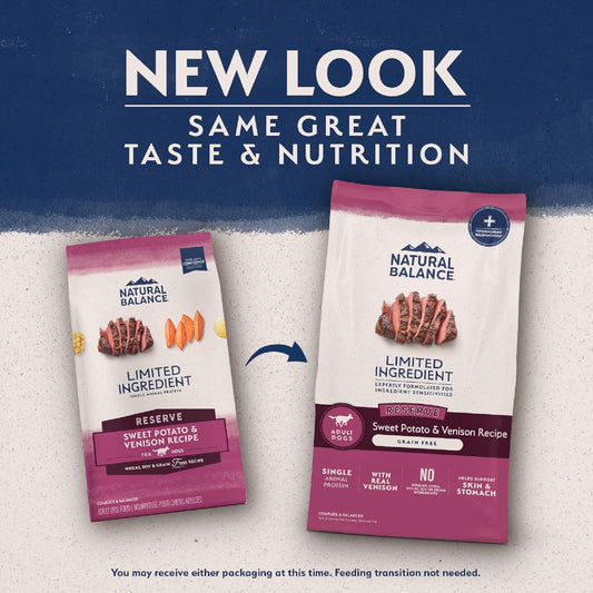 Limited Ingredient Adult Grain-Free Dry Dog Food, Reserve Sweet Potato & Venison Recipe, 4 Pound (Pack of 1)