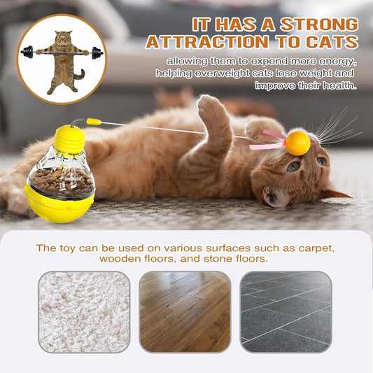 Interactive Cat Toys Cat Exercise Toy,Cat Toys for Indoor Weight Loss Kitty Funny Catnip Balls,Long Teaser Wand