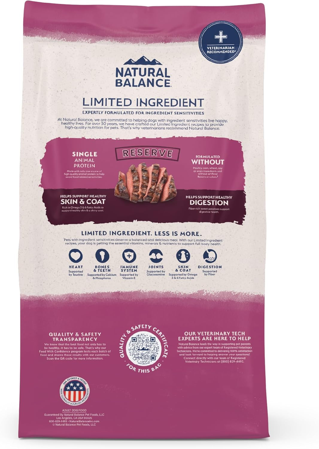 Limited Ingredient Adult Grain-Free Dry Dog Food, Reserve Sweet Potato & Venison Recipe, 4 Pound (Pack of 1)