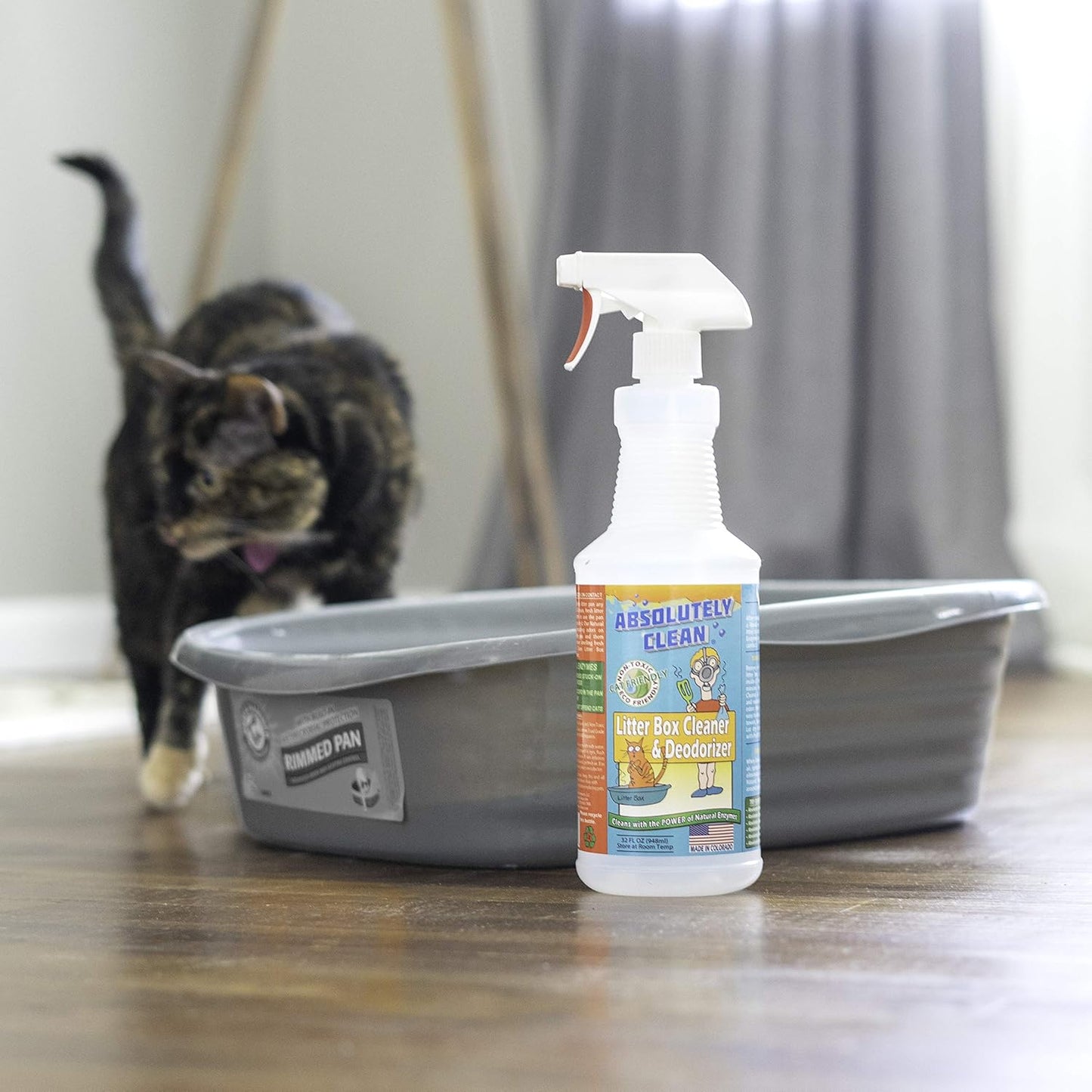 Litter Box Cleaner and Deodorizer, Eliminate Odors Quickly, Neutralizes Urine and Feces Odors in the Air and the Box, Make Litter Last Longer