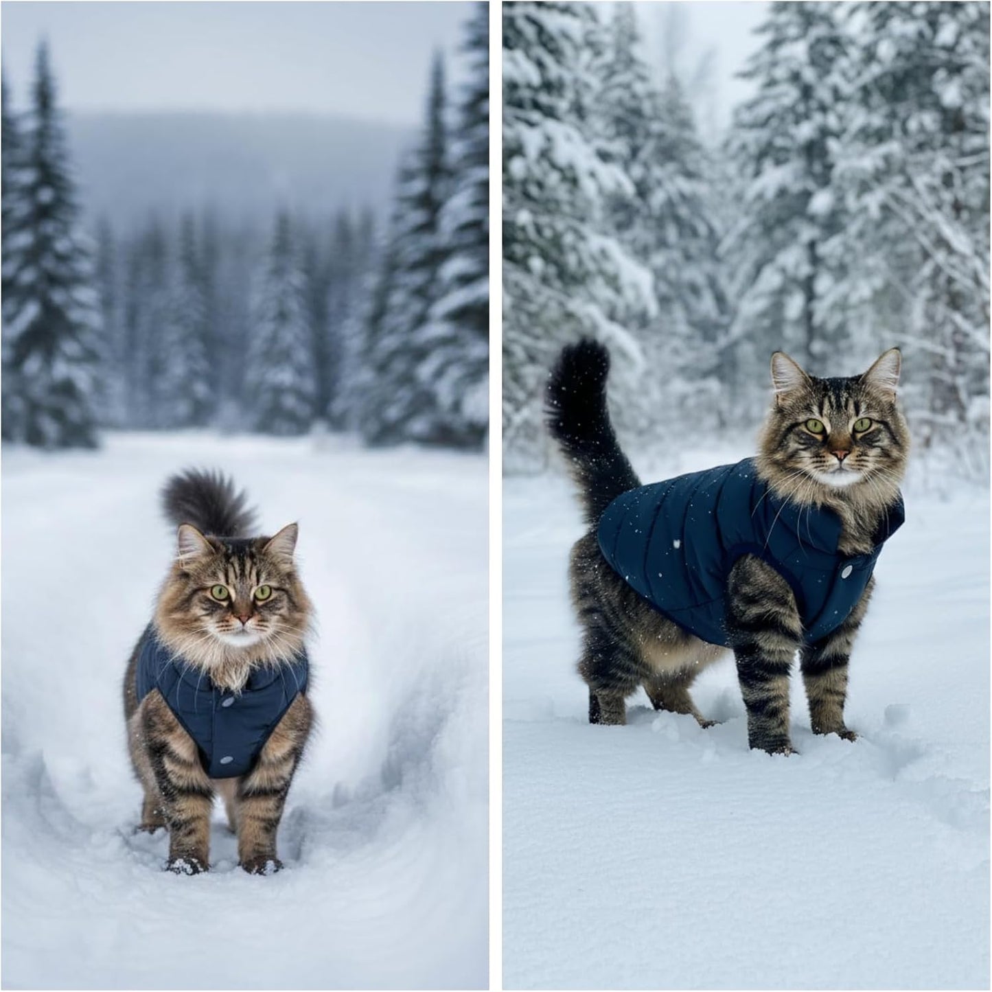 Dog Winter Coat - Waterproof Windproof Dog Jacket, Warm Snowproof Doggie Puffer Vest for Cold Weather, Lightweight Snow Coats for Small Medium Large Dogs (3XL, Blue)