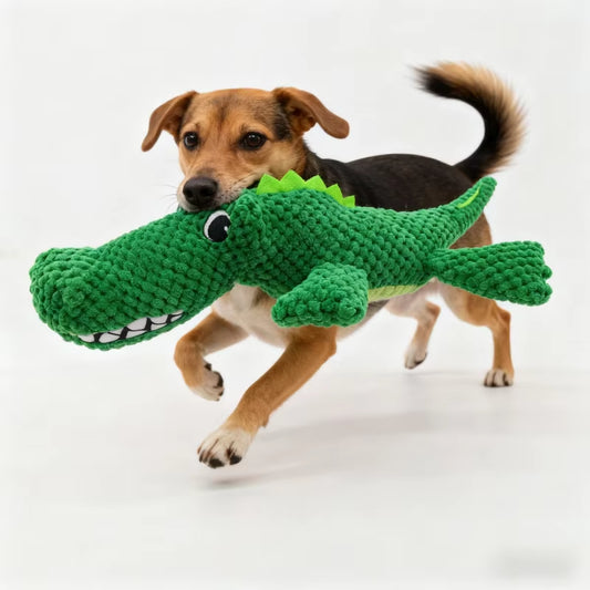 Large Crocodile Dog Toys Resistant Indestructible Plush Big Sound Dog Toy with Squeaker Small Raw Dogs Chew Puppy Pet Supplies