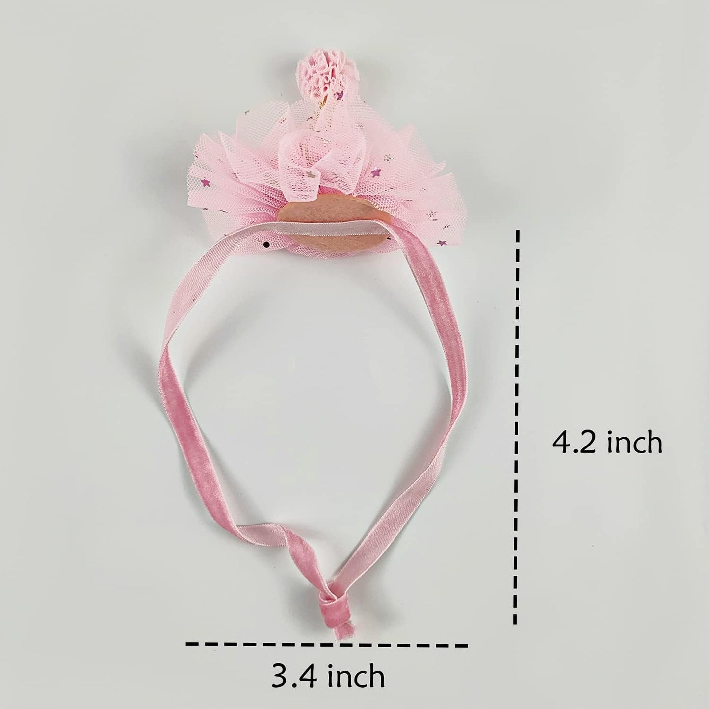 Birthday Hat Scarf Set for Pet Puppy Cat, Cute Lace Bandana Bib Scarf Crown Hat Princess Costume for Cats Small Dogs,Pink Outfit for Birthday Party