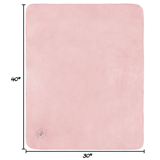 30X40-Inch Reversible Sherpa Fleece Waterproof Dog Blanket (Pink)