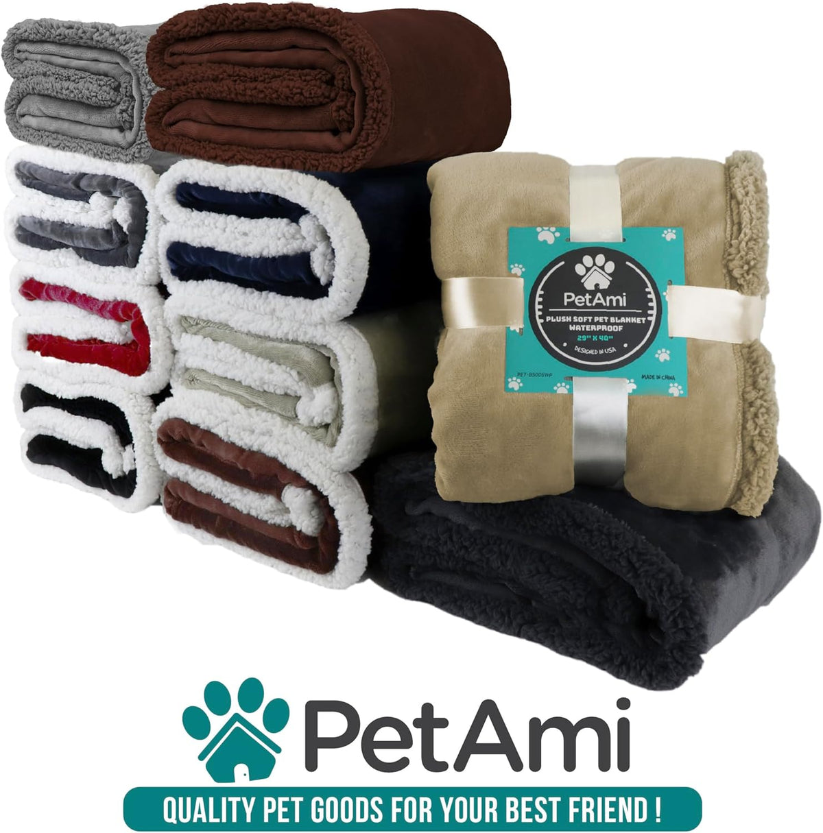 Waterproof Dog Blanket for Small Medium Dog Puppy Cat Throw for Couch Cover Leakproof Protection, Sherpa Fleece, Reversible Soft Washable 29X40 Gray Gray