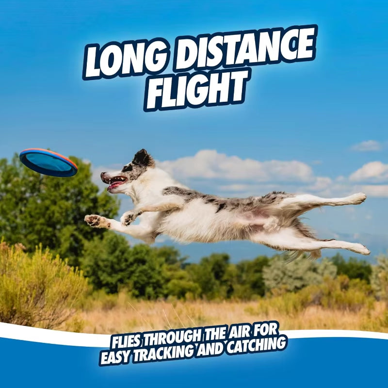 Paraflight Flying Disc Dog Toy Water Floating Flyer Durable Nylon Construction with Soft Rubber Edges for Medium and Large Dogs