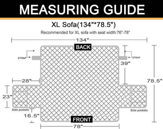 100% Waterproof Sofa Cover with Side Pockets Quilted Furniture Protector Sofa Slipcover for Pets for Leather Couch (Chocolate, 78'')
