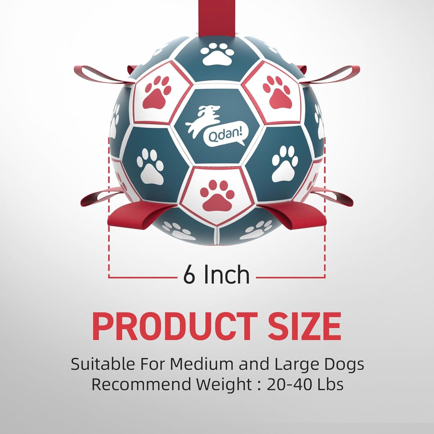Dog Balls, World Cup Soccer Ball with Straps, Durable Herding Balls for Small Medium Pet, Puppy Birthday Gifts, Dog Water Toy, Pet Toys Puppy Ball (6 Inch)