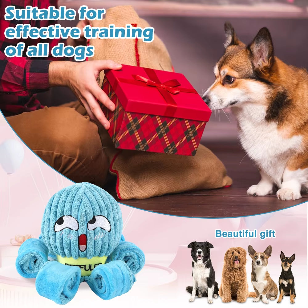 Valentine'S Day Dog Snuffle Toy Dog Plush Octopus Toys, Dog Puzzle Games Interactive Puppy Toys Chew Toys Slow Feeding Games