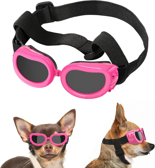 Small Dog Decorations Sunglasses UV Protection Goggles Eye Wear Protection with Adjustable Strap Waterproof Pet Sunglasses for Dogs Pet Sun Glasses Dog Windproof Anti-Fog Glasses