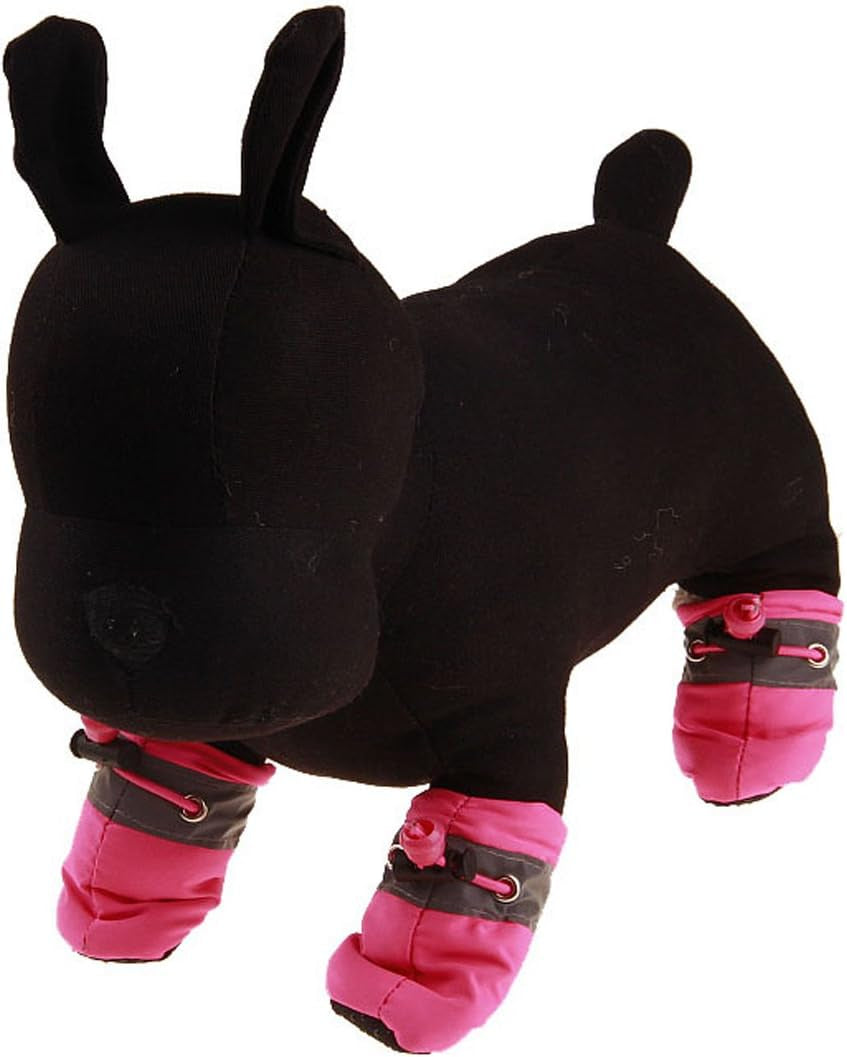 anti Slip Dog Socks Shoes Adjustable Drawstring Boot Paw Protectors for Small Medium Pets Cats Pink 3X-Large