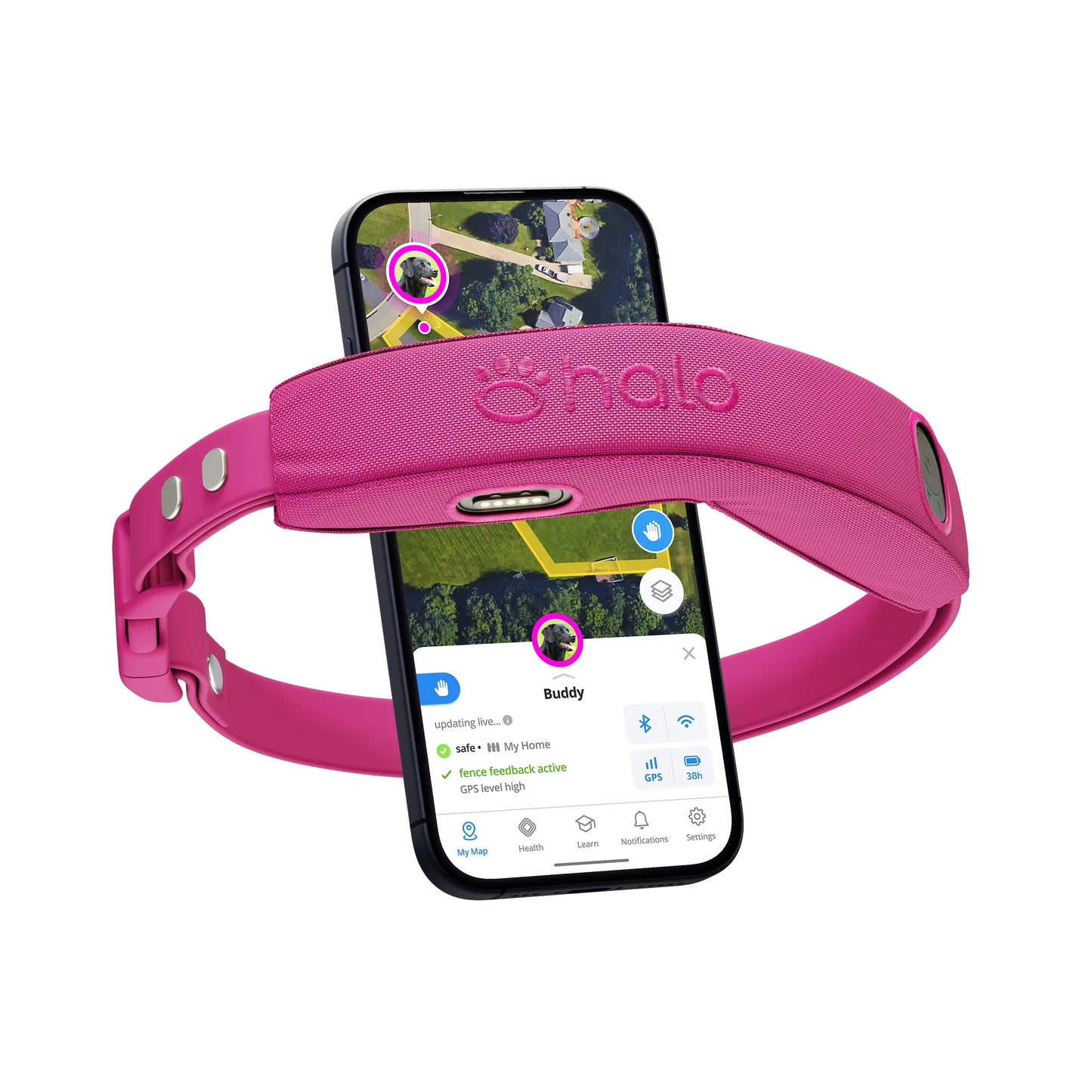 Halo Collar 4, All New GPS Wireless Dog Fence with Real-Time Tracking (Orchid)