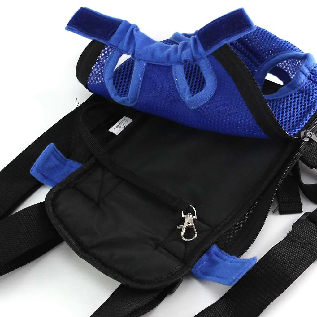 Pet Carrier Backpack Front Pack, Dog Cat Carrier Travel Bag Adjustable Straps Legs Out for Small Medium Pets (L, Black)