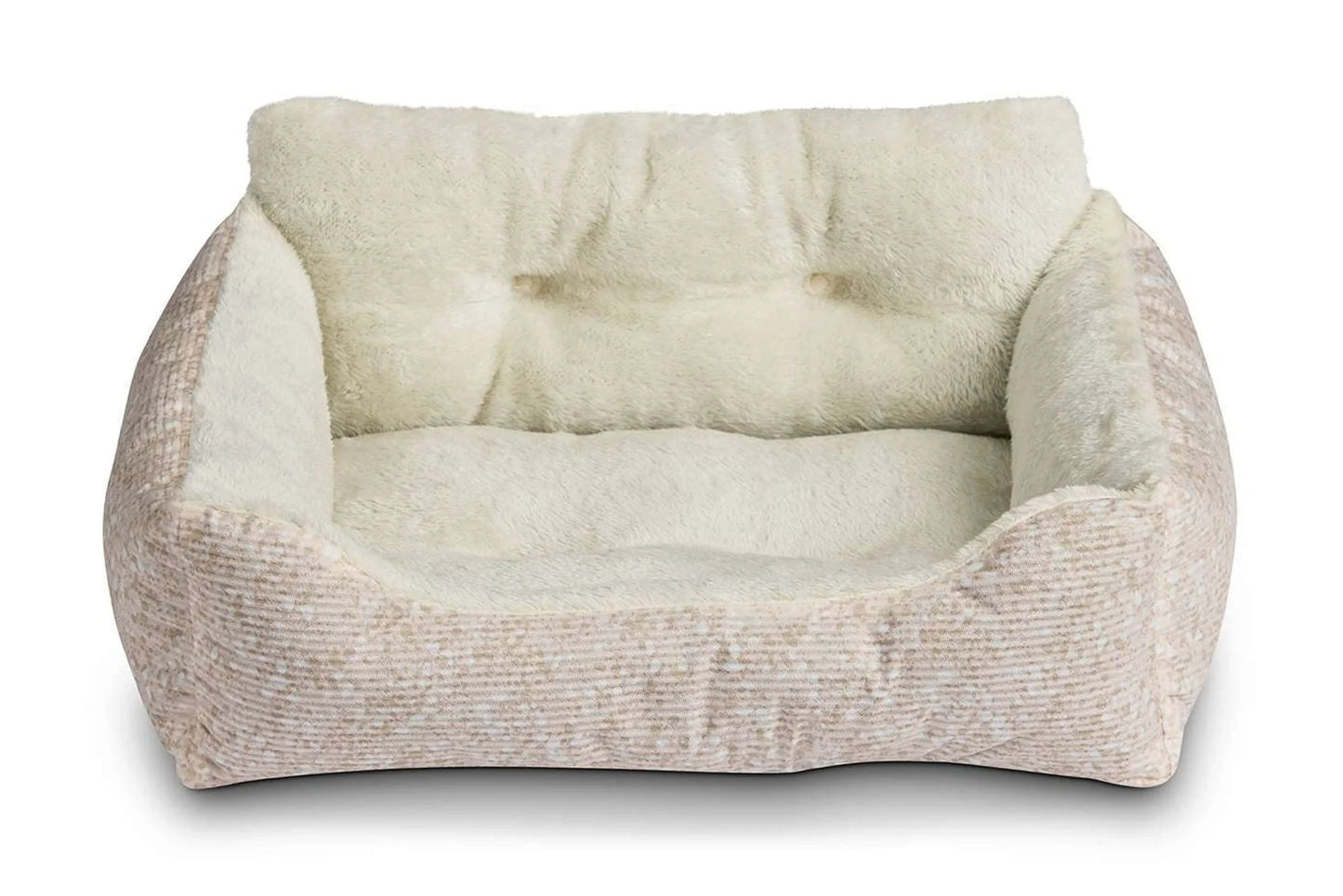 Puppy Dog Bed, Plush Bolster Dog for Small Dogs, Small, 21" X 17", Pink