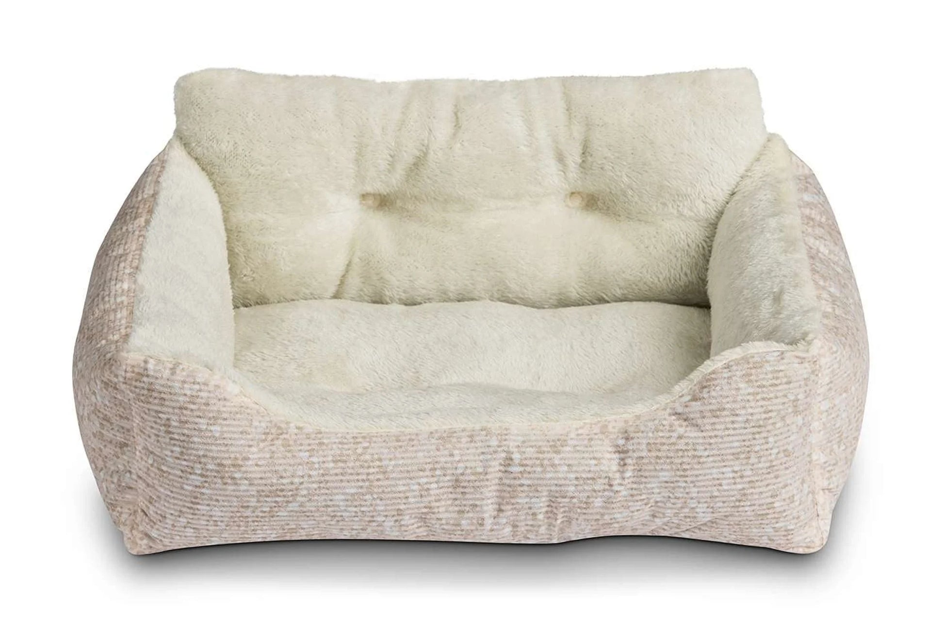 Puppy Dog Bed, Plush Bolster Dog for Small Dogs, Small, 21" X 17", Pink