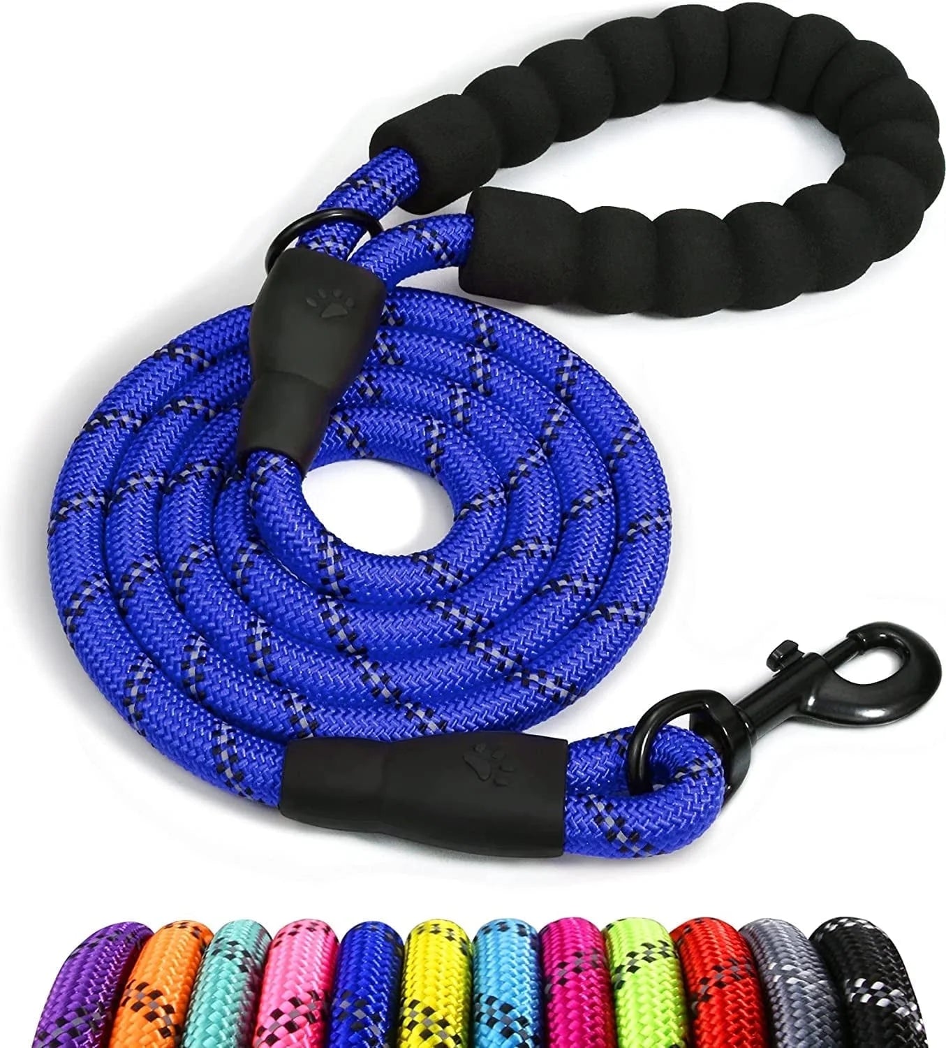 Dog Leash Made from Nylon with Comfortable Padded Handle for Small Medium and Large Dogs (5FT-1/2'', Black) Laytek from  (Blue)