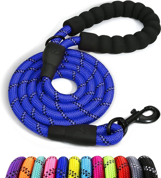 Dog Leash Made from Nylon with Comfortable Padded Handle for Small Medium and Large Dogs (5FT-1/2'', Black) Laytek from  (Blue)