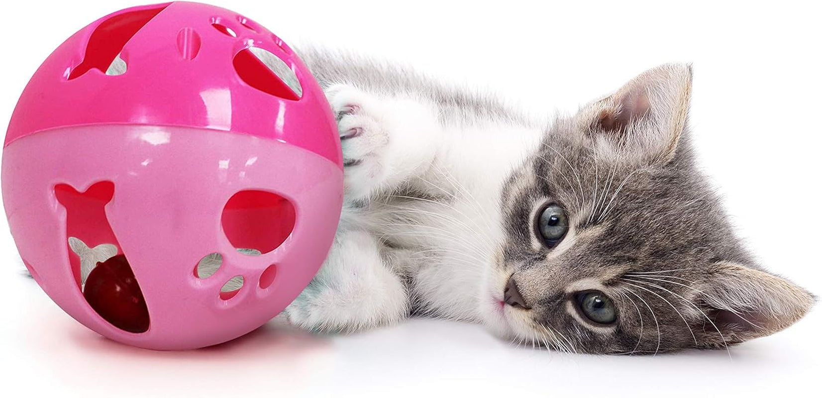 Large Size Cat Ball with Bell Toy for Cats Kittens and Other Animals - Hours of Play for Pets | Large Size for Extra Fun | Rings as It Moves