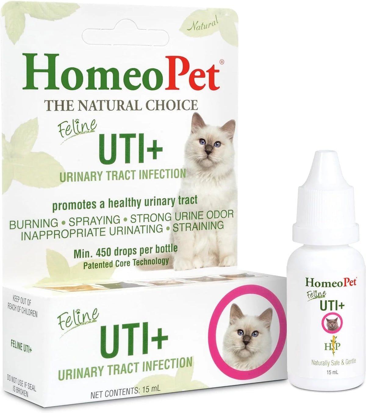 Feline UTI plus Urinary Tract Health Supplement Solution for Cats, 15-Milliliter Bottle
