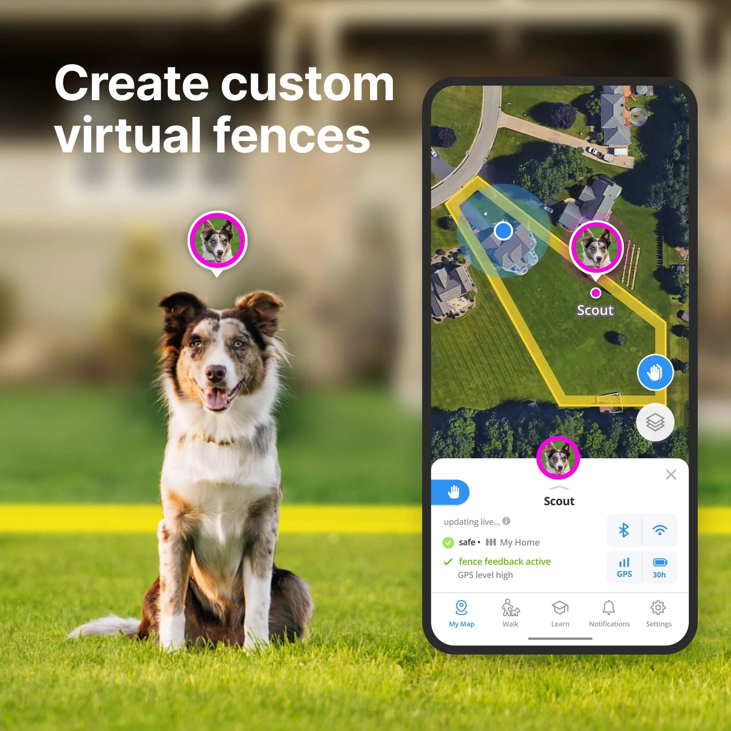 Halo Collar 4, All New GPS Wireless Dog Fence with Real-Time Tracking (Orchid)