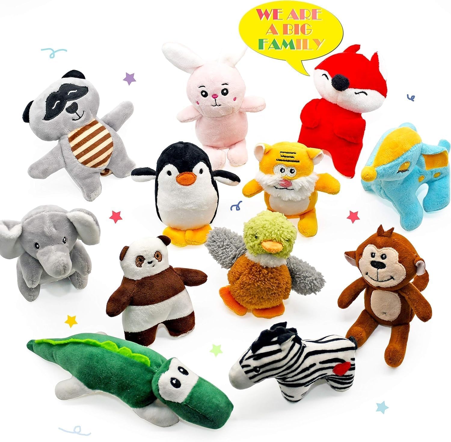 Dog Squeaky Toys for Small Dogs,Stuffed Animal Puppy Toy,Cute Puppy Chew Toy for Dog Teething, for Small to Medium Dogs,Soft Plush Pet Toys Pack 12 in Gift Box