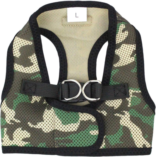 Step in Dog Harness - Adjustable Freedom Harness - Green Camo Dog Vest Harness - 100% Mesh Fabric Cooling Dog Harness - Idle for Outdoor Adventures - Dog Harness Small Sized Dog - S