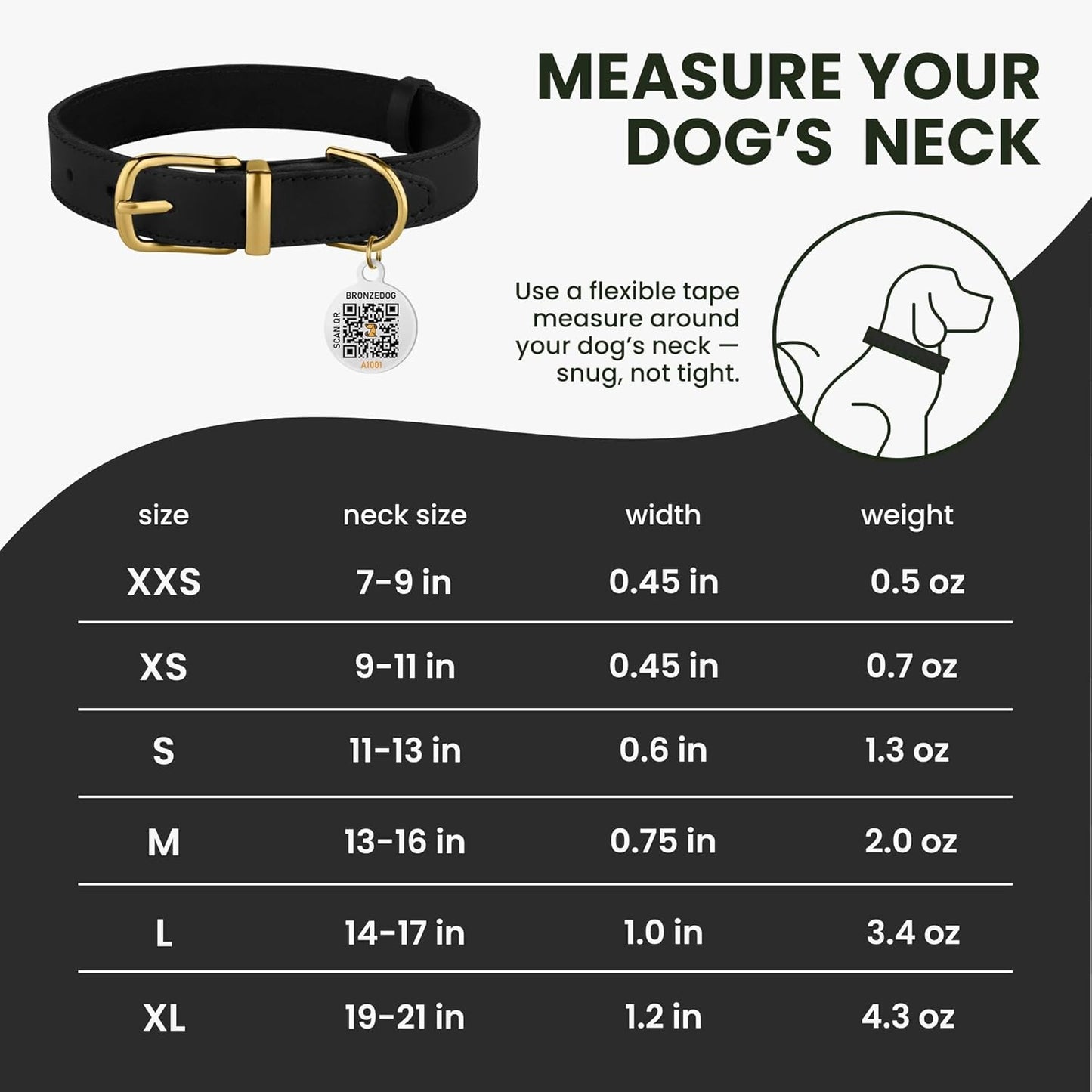 Leather Dog Collar with Metal Buckle Durable Basic Pet Collars for Small Medium Large Dogs (13-16 Inch (Pack of 1), Black & Gold Buckle)