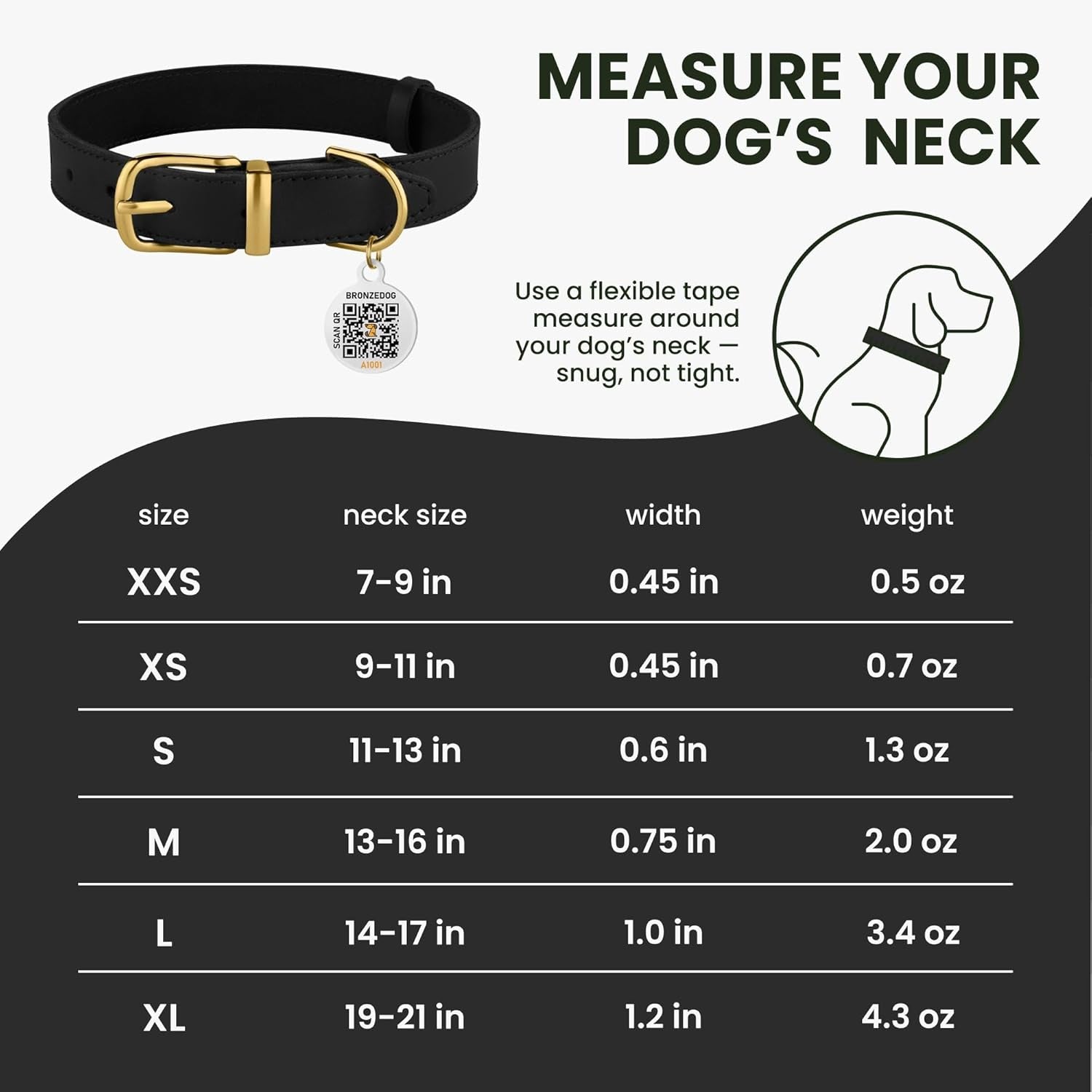Leather Dog Collar with Metal Buckle Durable Basic Pet Collars for Small Medium Large Dogs (13-16 Inch (Pack of 1), Black & Gold Buckle)