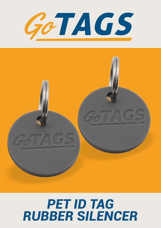 Pet ID Rubber Tag Silencer with Connector, Great for Dog and Cat Tags, Silences Annoying Tag Noise (2 Pack)