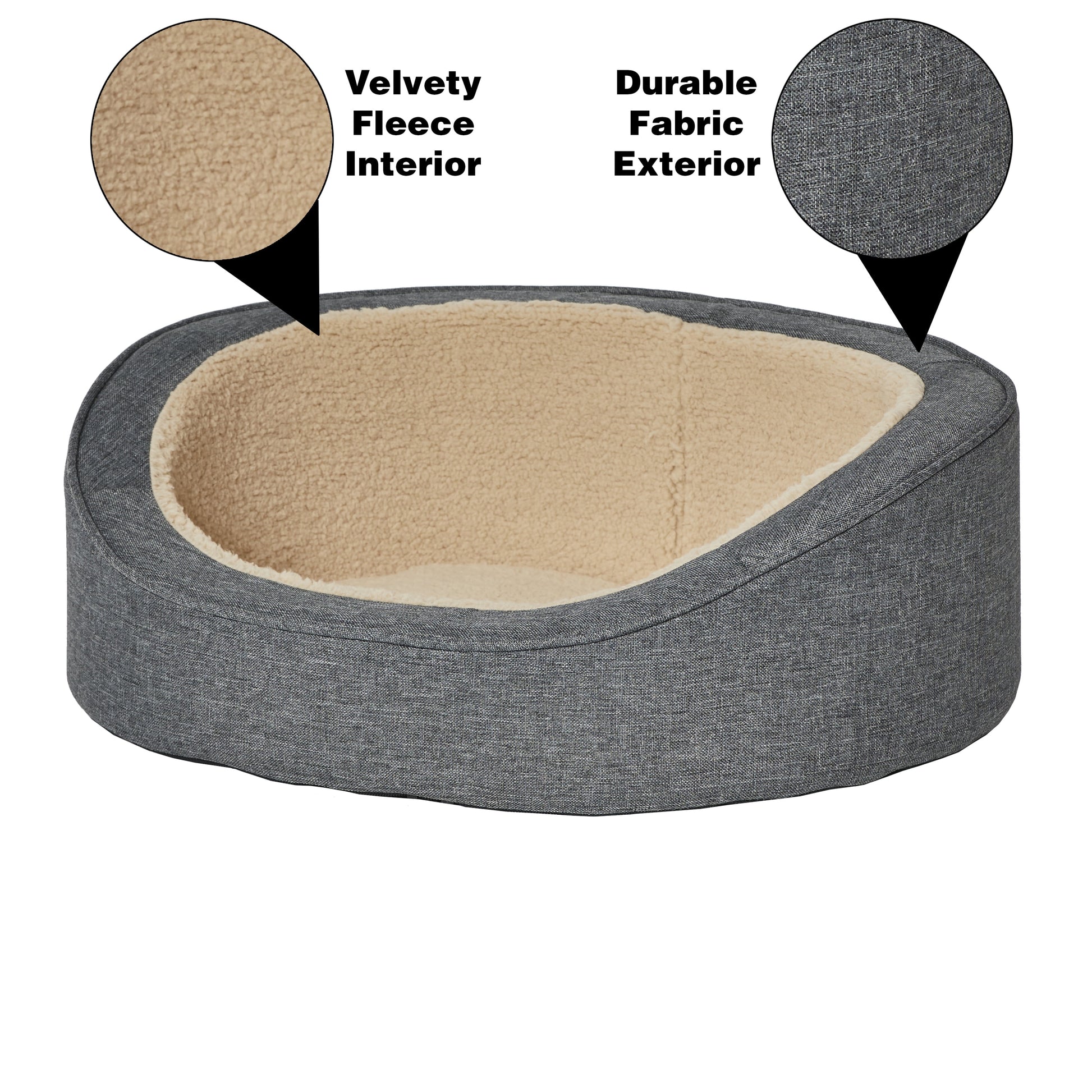 Extra-Small Quiettime Deluxe Hudson Pet Bed- Gray