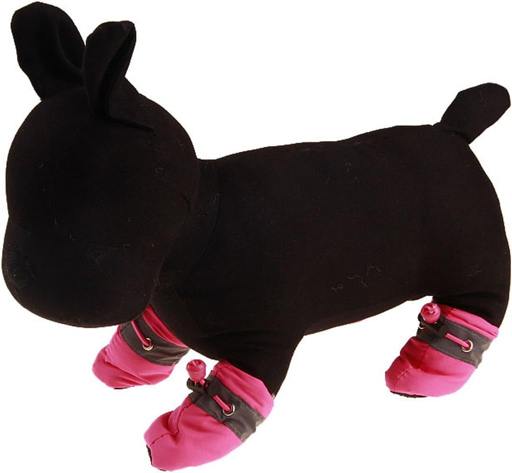 anti Slip Dog Socks Shoes Adjustable Drawstring Boot Paw Protectors for Small Medium Pets Cats Pink 3X-Large