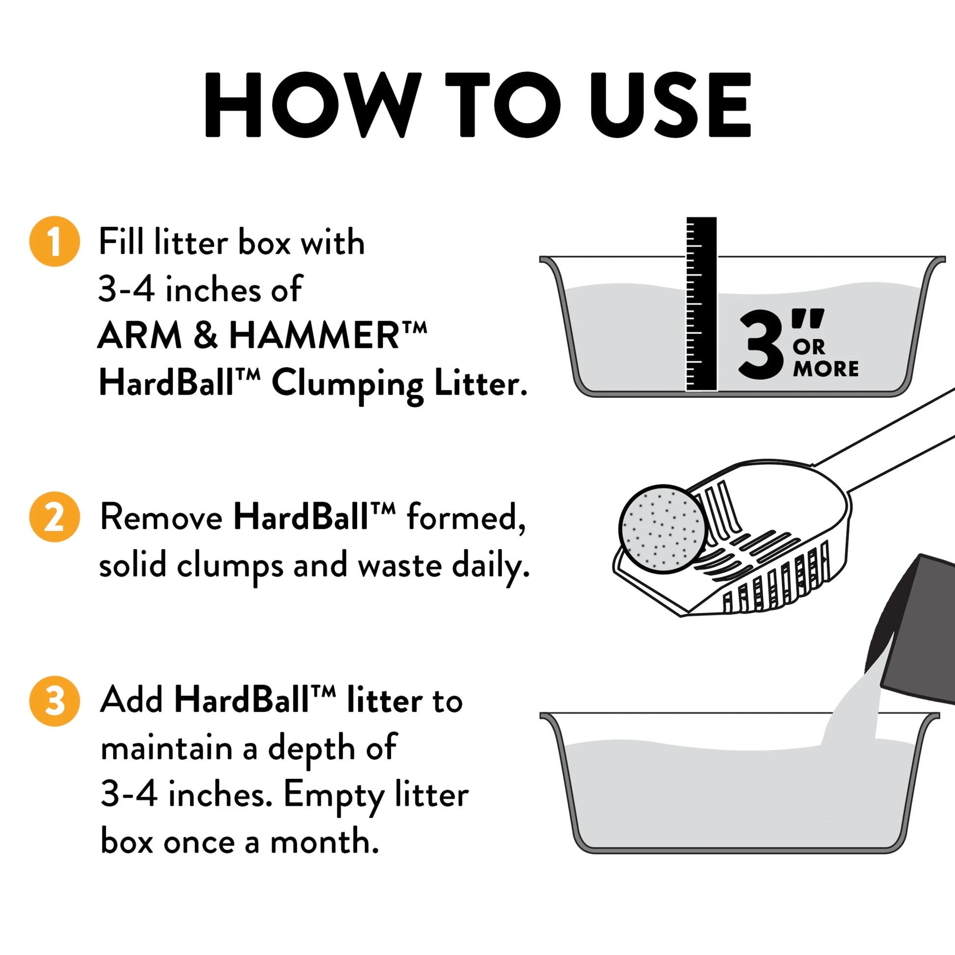 Hardball Lightweight Cat Litter, Clumping, No-Mess Scooping, Multi-Cat, 15 Lb