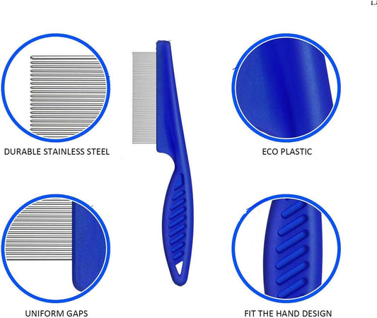 Flea Comb 4Pack with High Strength Teeth Durable Pet Tear Stain Remover Combs, Pet Dog Cat Grooming Comb Set Effective Float Hair Remover