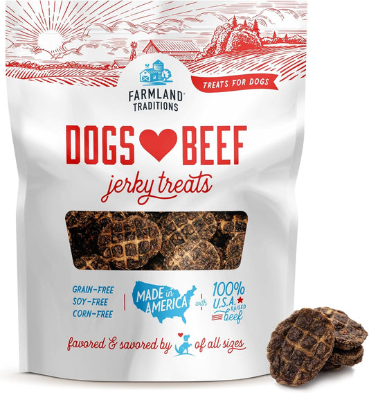 Dogs Love Beef Jerky Dog Treats with Only 3 Ingredients and No Fillers, 13.5 Ounce Bag