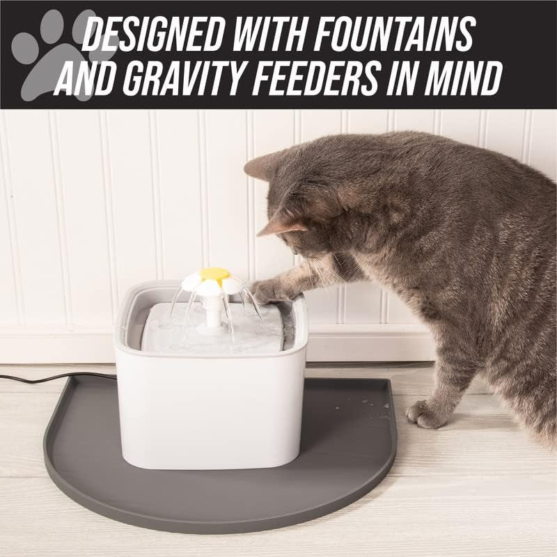Fountain Mat, Silicone Water Mat Designed for Pet Fountains, Dog Gravity Water Bowls, Automatic Dispensing Cat Feeders