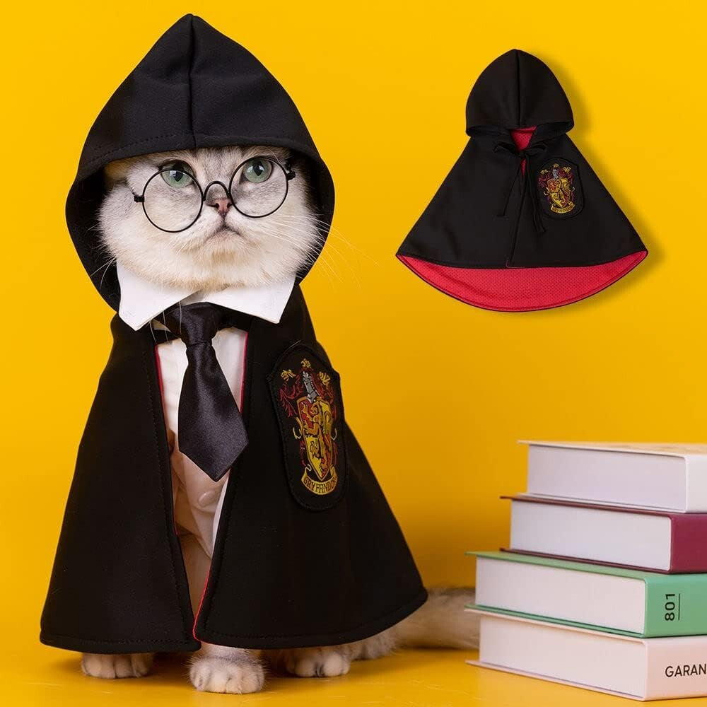 Halloween Dog Cat Costume Cape: Pet Wizard Apparels Cosplay Costume Set Medium