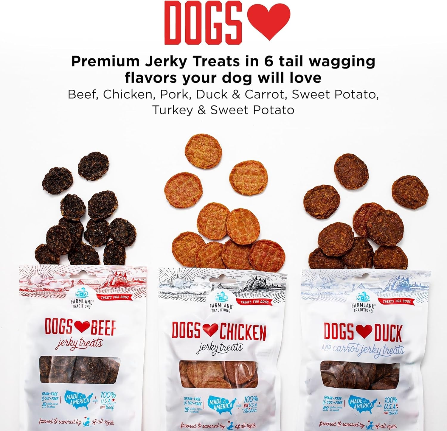Dogs Love Beef Jerky Dog Treats with Only 3 Ingredients and No Fillers, 13.5 Ounce Bag