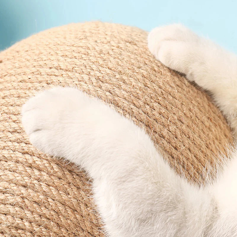 Cat Scratching Ball Toy, Sisal Scratching Ball with Stable Stand, Interactive Cat Exercise Toy for Interactive Play and Exercise