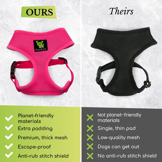 Dog Harness - Eco-Friendly Max Comfort Harnesses - Luxurious Soft Mesh Halter - over the Head Harness Vest- No Pull and No Choke for Small, Toy Breed, and Teacup Dogs (XS, Dark Green)