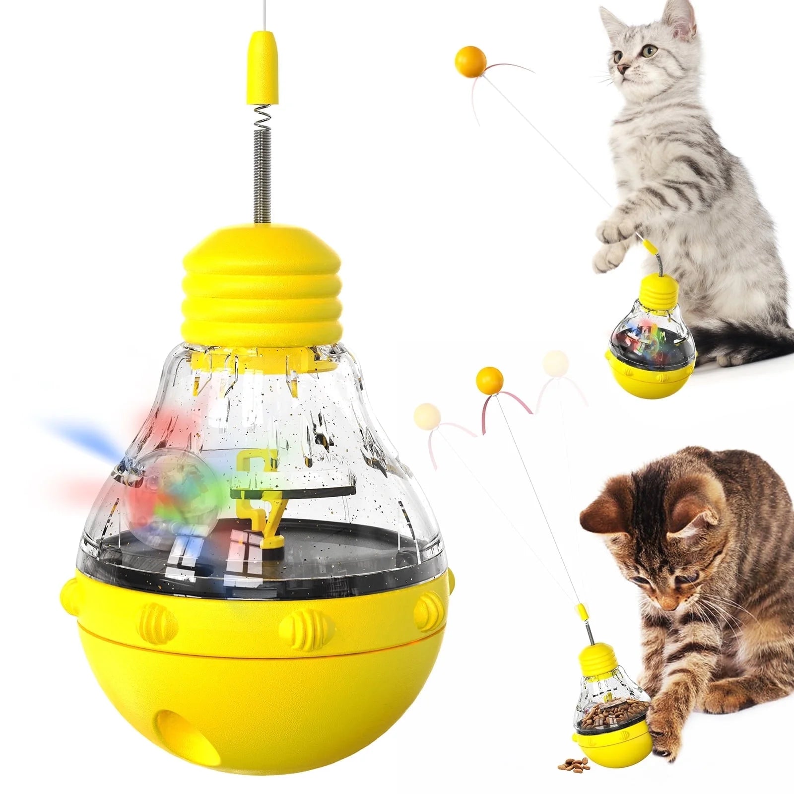 Interactive Cat Toys Cat Exercise Toy,Cat Toys for Indoor Weight Loss Kitty Funny Catnip Balls,Long Teaser Wand