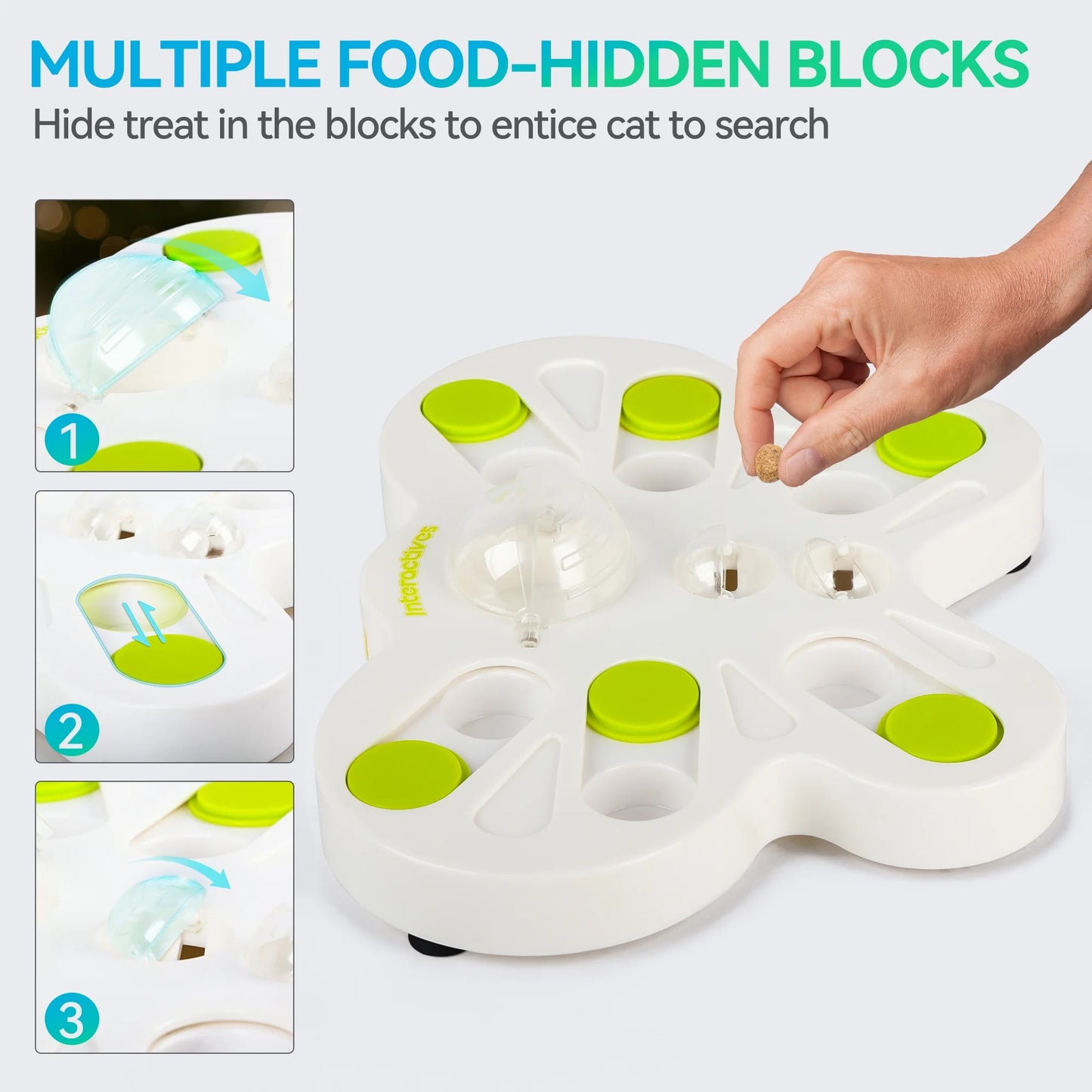 Interactive Cat Puzzle Feeder Toy, Cat Slow Puzzle Feeding Toy for Kitty IQ Training & Mental Stimulation, Butterfly