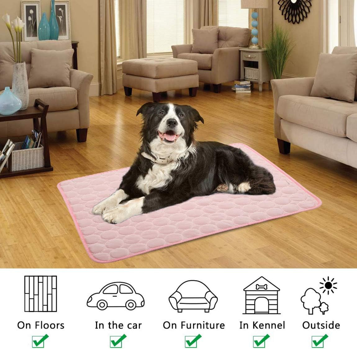 Dog Cooling Mat Large Cool Pad Summer Pet Bed for Dogs Cats Kennel Pad Breathable Self Coolings Blanket Crate Sleep Machine Washable