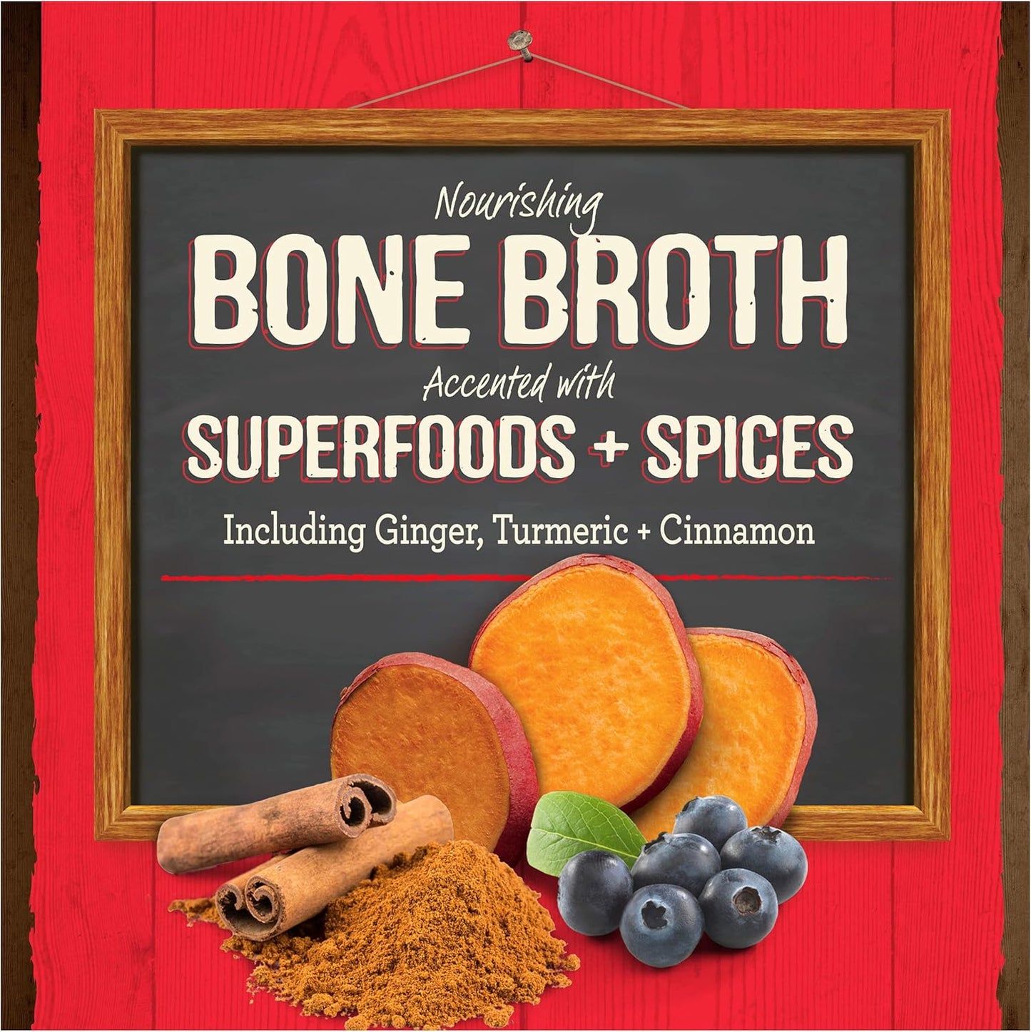 Grain Free Bone Broth Natural Meal Topper for Dogs, Accented with Superfoods & Cinnamon, for Adult Dogs of All Breeds Beef, 7 Ounce,(Pack of 3)