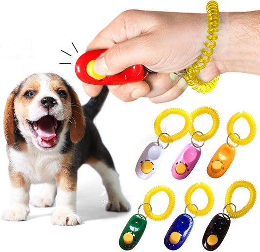 7-Pack Dog Clicker for Training with Wrist Bands, 2 Inches Multicolor, Pet Cat Dog Training Clickers & Behavior Aids, Convenient and Effective Clicker Training Tools for Puppy or Cat