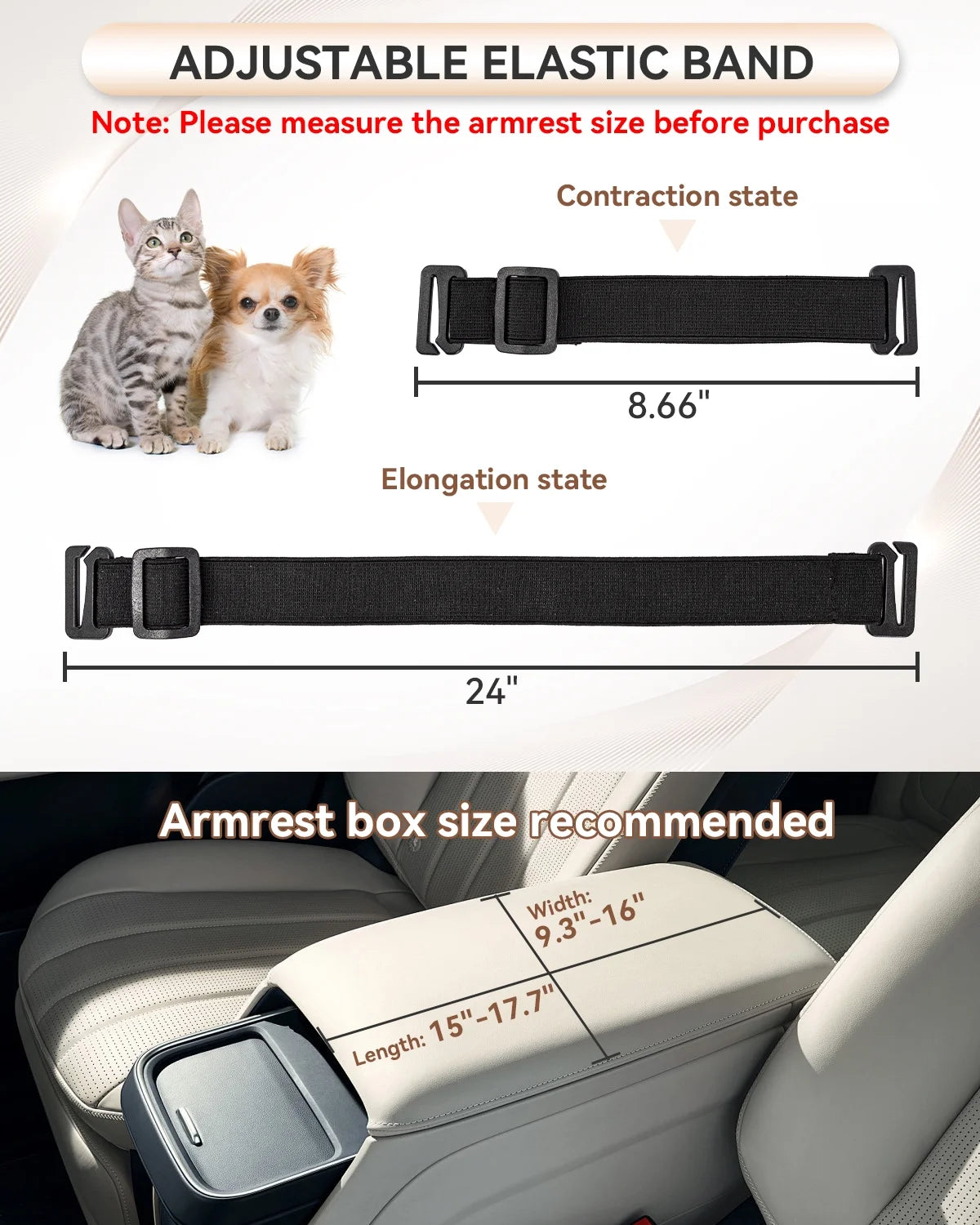 Center Console Dog Car Seat with Safe Protection Hooks, Pet Car Seat with Upgraded Safety Tethers, Washable Cushion, Console Dog Car Seats for Small Dogs (Coffee)