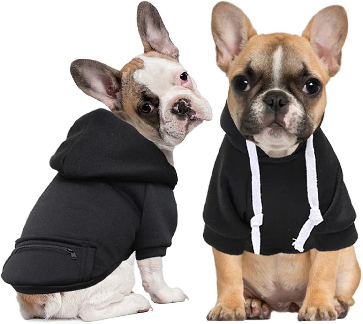 Clothes for Small Dogs Boy, Extra Small Dog Hoodie with Pocket Cold Weather Dog Sweaters for Small Dogs Fleece Small Dog Winter Coat Black X-Large