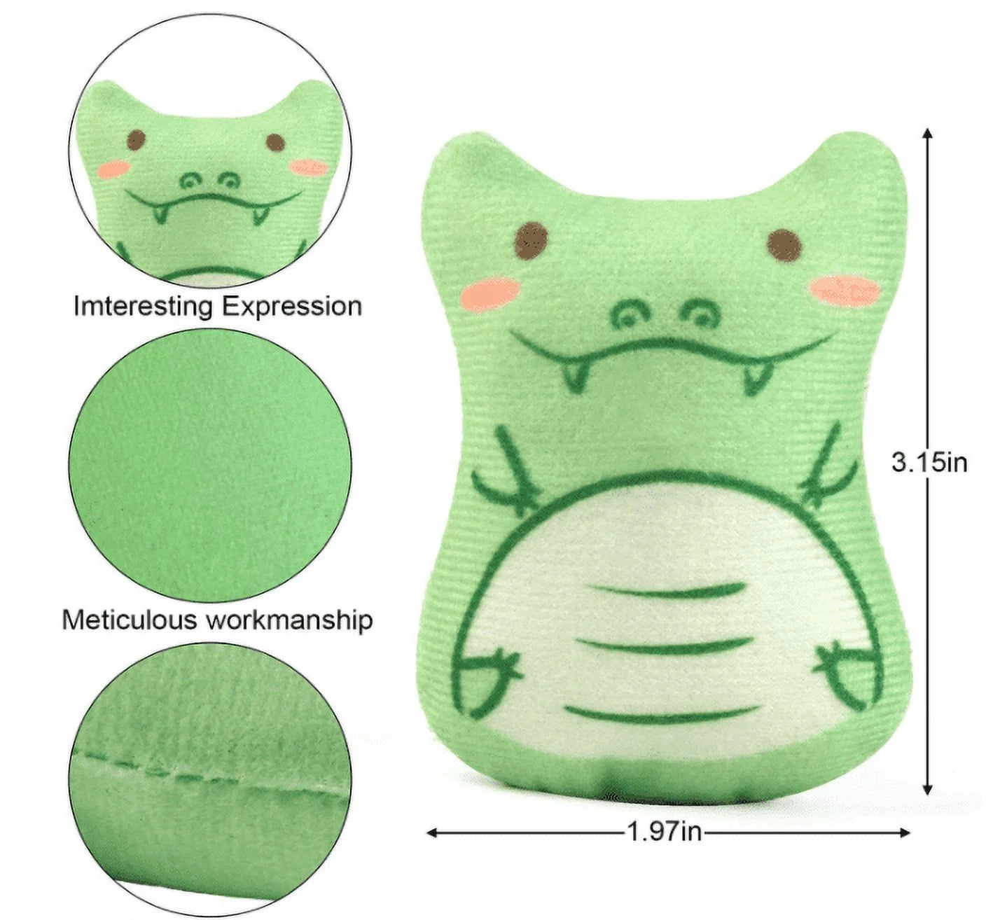 Catnip Toys for Cats - Plush Toys Cat Chew Toys Teething Interactive for Kitten 5 PCS