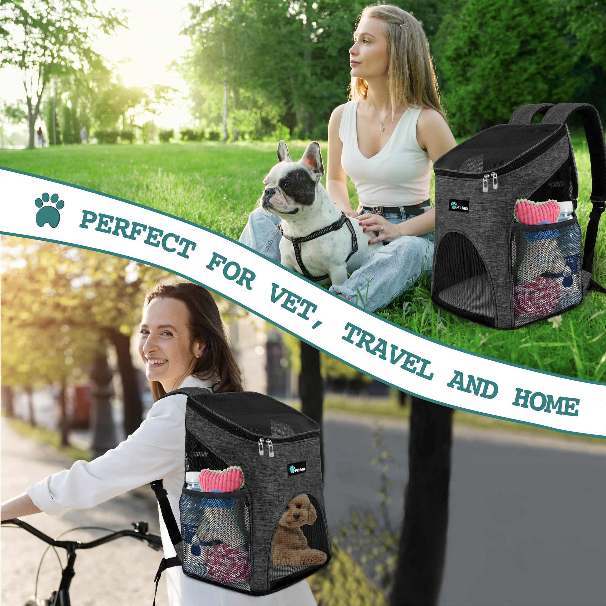 Premium Pet Carrier Backpack, Charcoal Gray