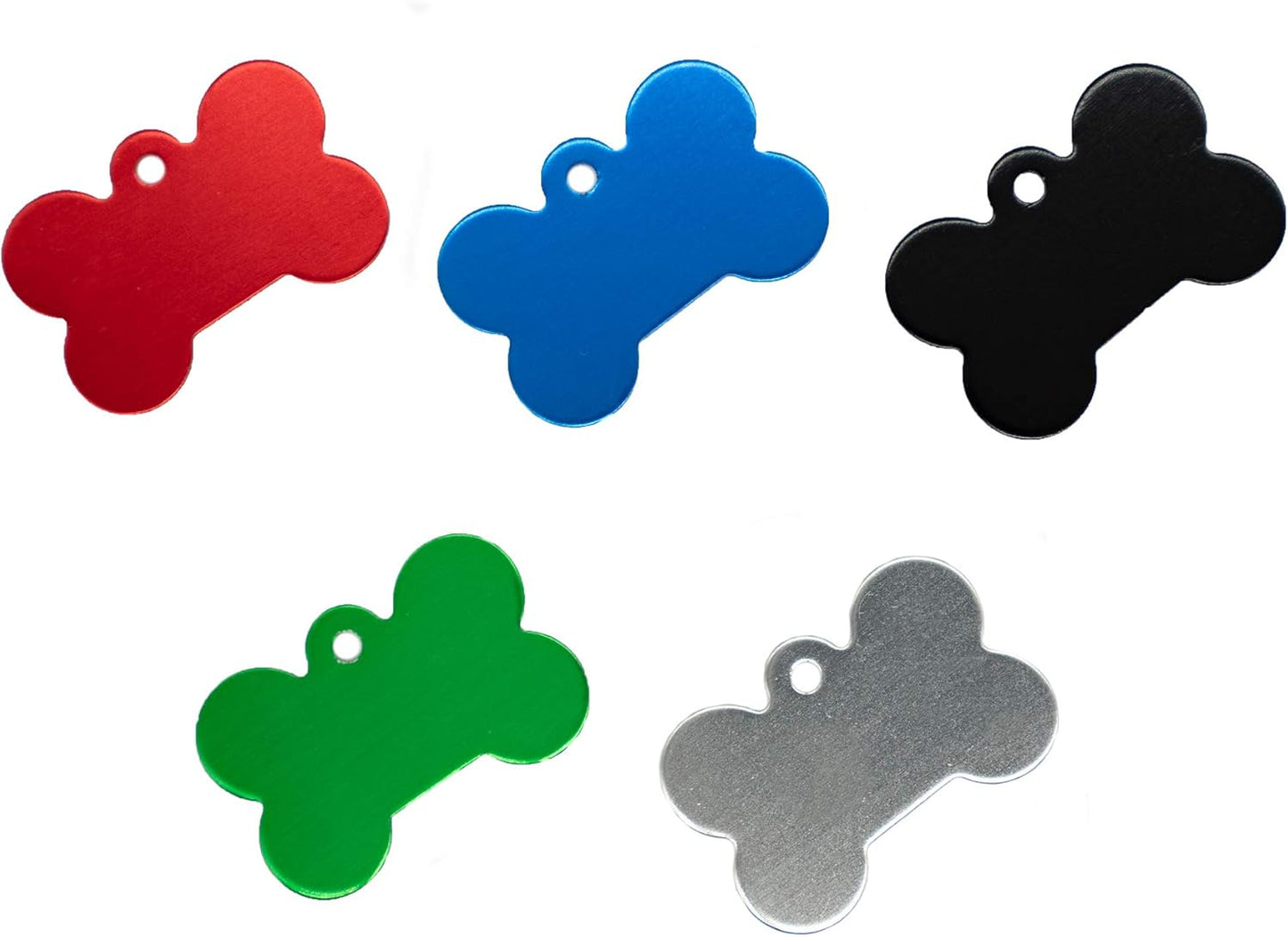 Aluminium Blank Bone Shape Dog ID Tags Pet ID Tags Number Tag with Key Ring 20Pcs (Green)